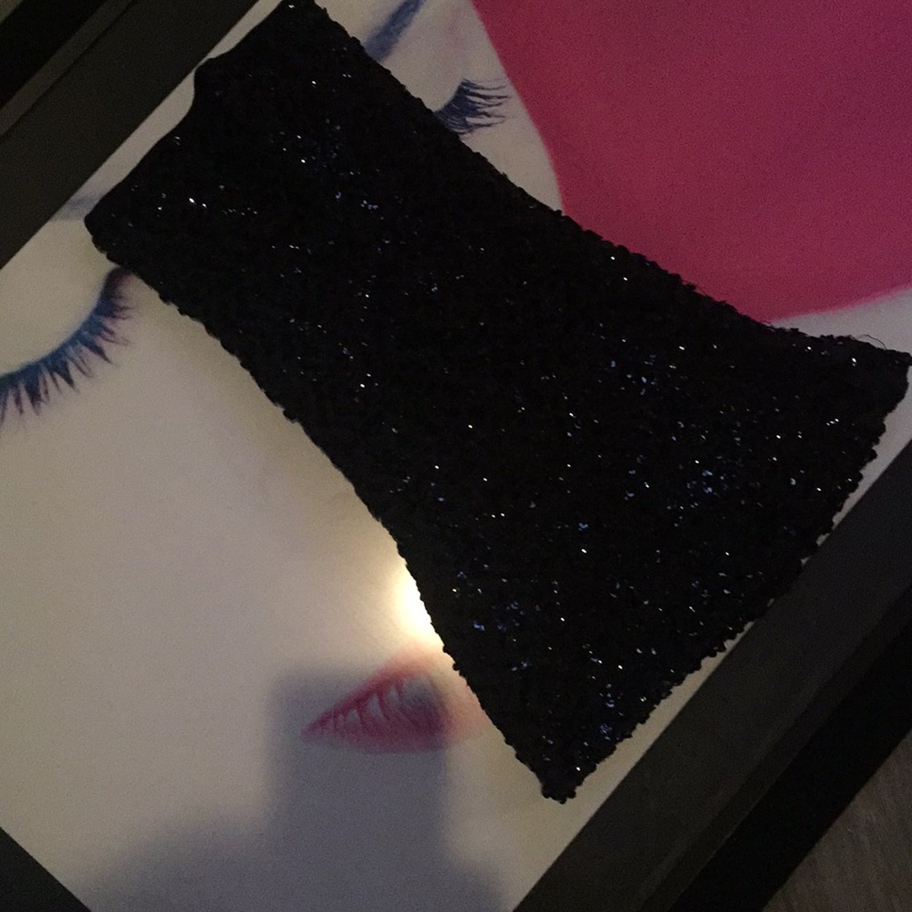 Small black sequined cocktail dress